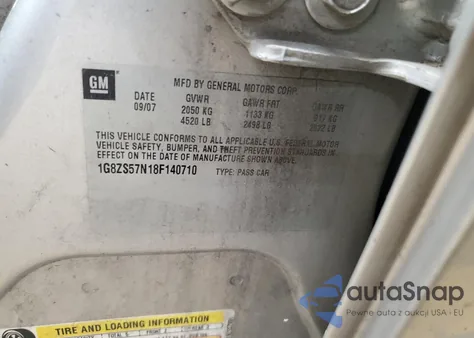 2008 Saturn Aura Xe z USA, uszkodzony, nr VIN 1G8ZS57N18F140710